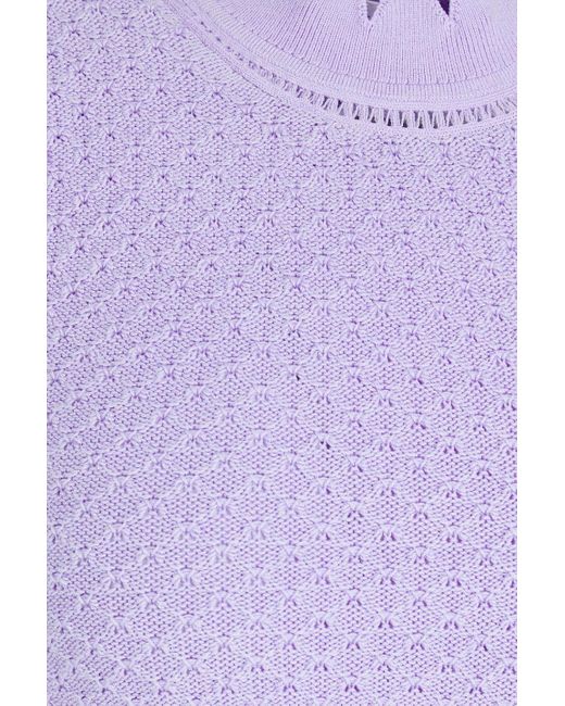 Victoria Beckham Purple Crochet-knit Cotton-blend Mini Dress