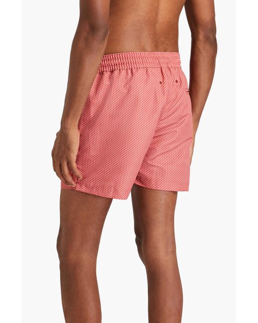 Frescobol Carioca Pink Short-length Printed Swim Shorts for men