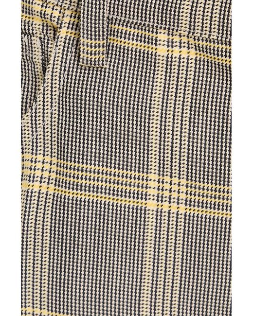 Marni Natural Checked Wool-blend Wide-leg Pants