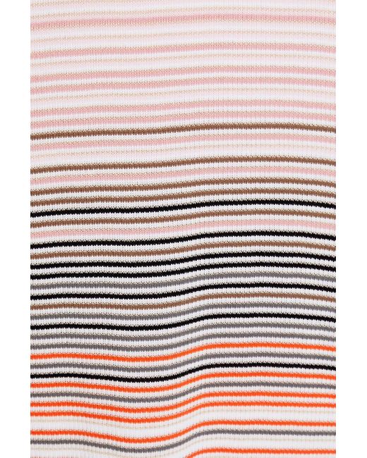 Missoni Pink Striped Ribbed Cotton-blend Dress