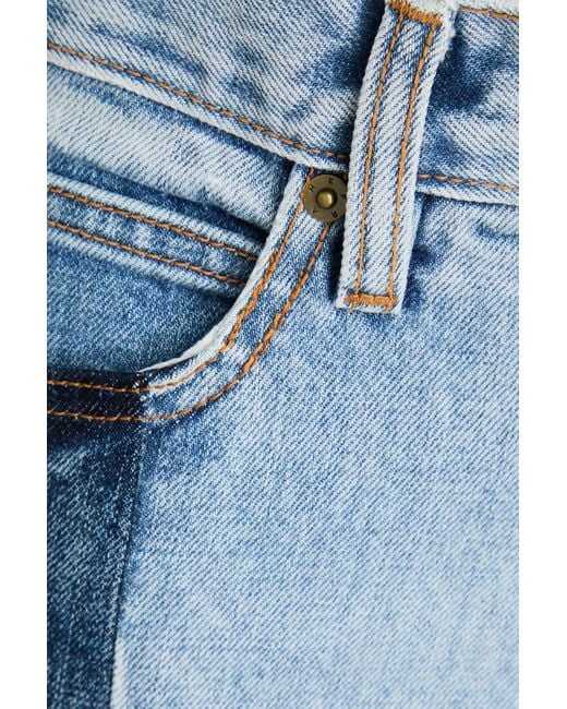 FRAME Blue Atelier Patchwork High-rise Bootcut Jeans