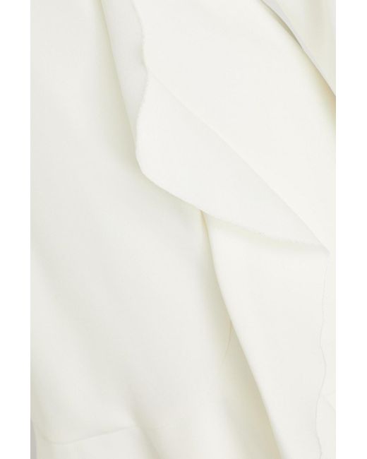RED Valentino White Ruffled Ponte Mini Dress