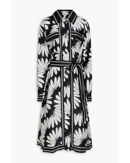 Farm Rio White Hemdkleid in midilänge aus satin mit floralem print