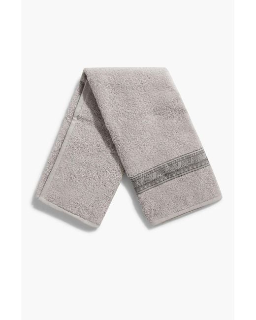 Versace Gray Jacquard-trimmed Cotton-terry Towel