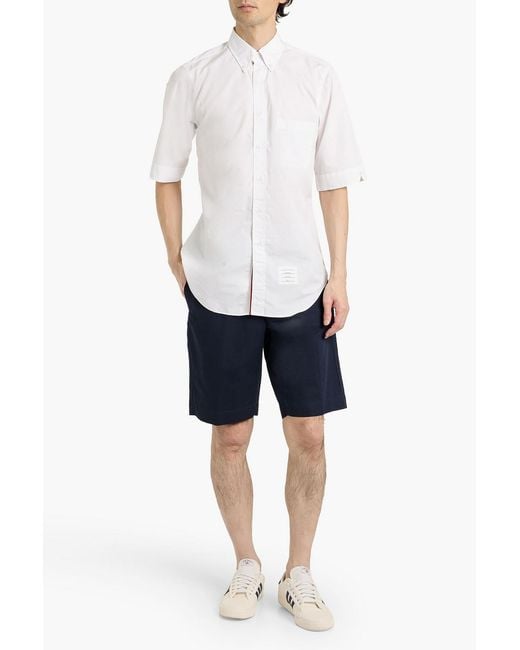 Slowear Blue Incotex Linen And Cotton-Blend Twill Chino Shorts for men