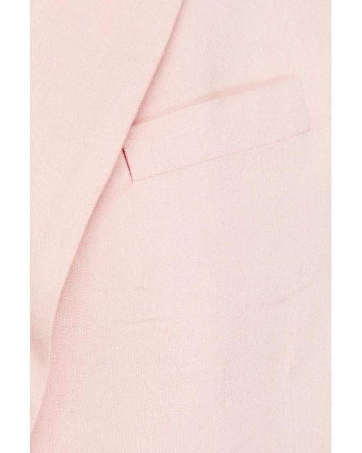 10 Crosby Derek Lam Pink Rhonda Lace-up Linen-blend Blazer