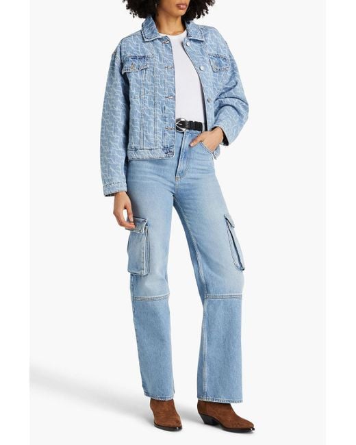 Ba&sh Blue Jeansjacke mit print
