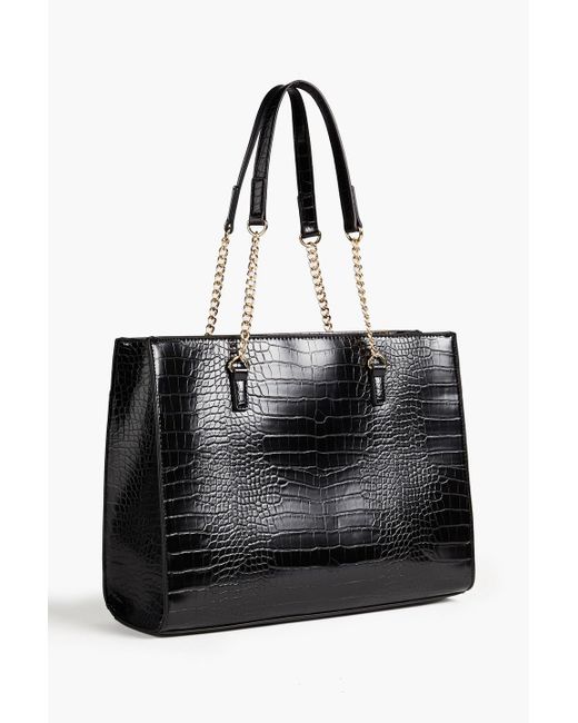 Love Moschino Black Faux Croc-effect Leather Tote