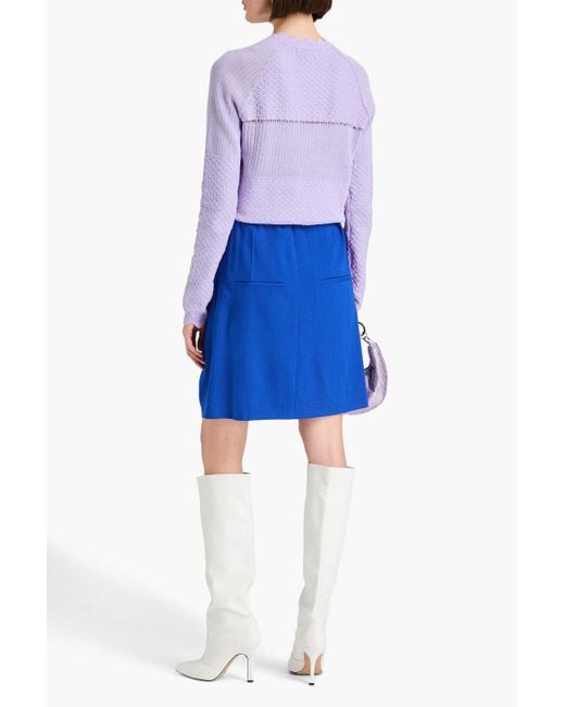 Victoria Beckham Purple Crochet-knit Cotton-blend Sweater