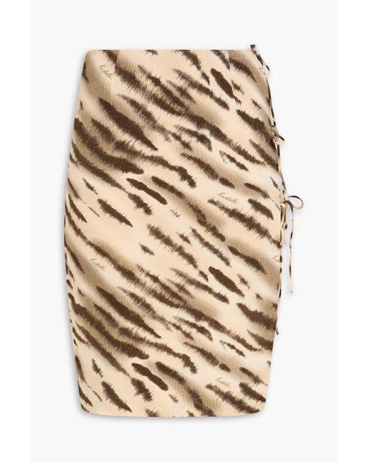 ROTATE BIRGER CHRISTENSEN Natural Tiger-print Jacquard Skirt