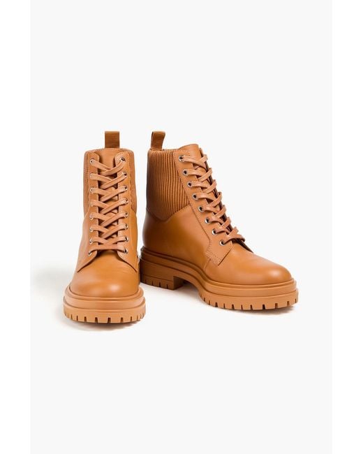 Gianvito Rossi Brown Maris Leather Combat Boots