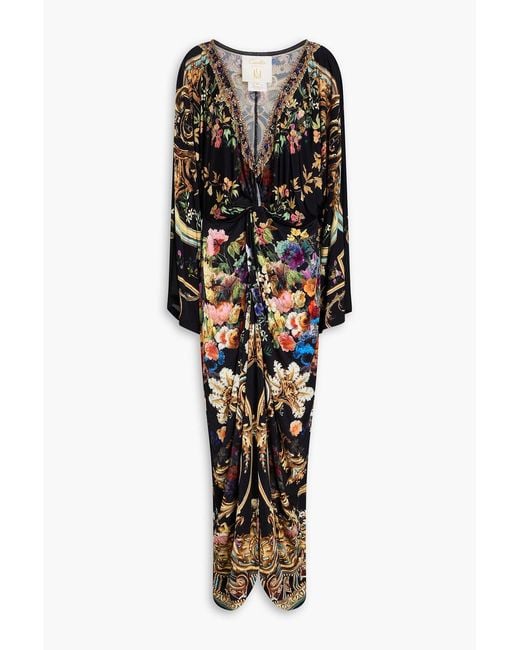 Camilla Black Crystal-embellished Stretch-jersey Maxi Dress