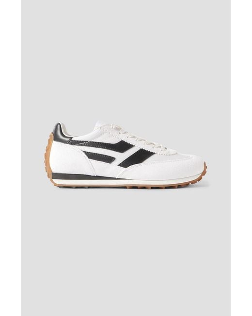 Tom Ford White Mick Leather-Trimmed Suede And Mesh Sneakers for men