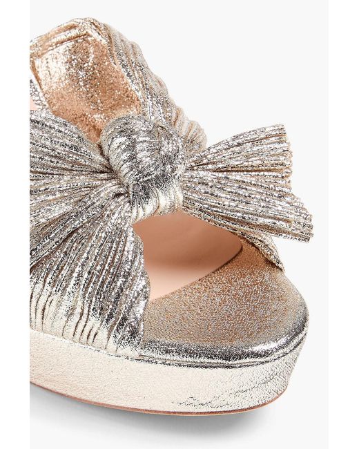 Loeffler Randall Metallic Natalia 110 Twisted Lamé Platform Sandals