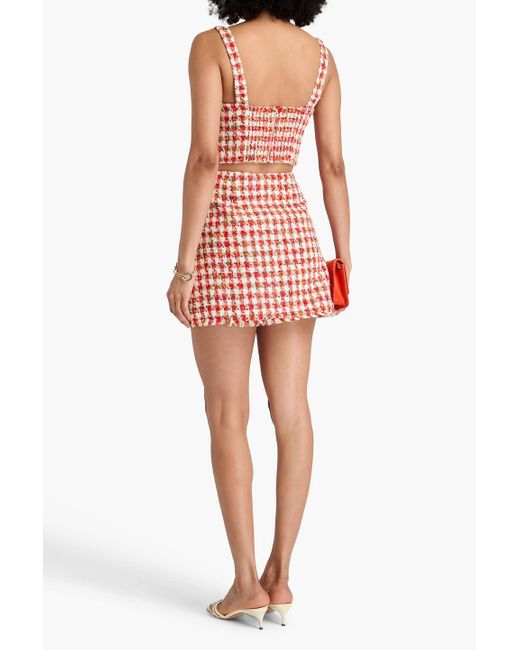 Cara Cara Red Minirock aus tweed mit gingham-karo