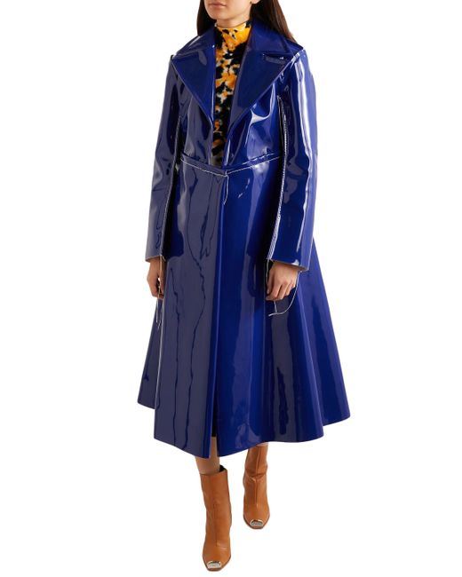 Marni Faux Patentleather Trench Coat Royal Blue Lyst