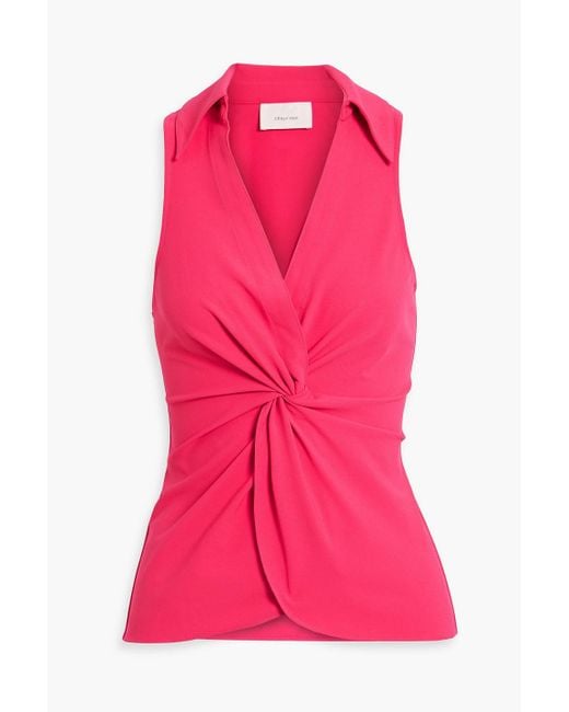 Cinq À Sept Synthetic Mckenna Twisted Stretch-crepe Top in Pink | Lyst