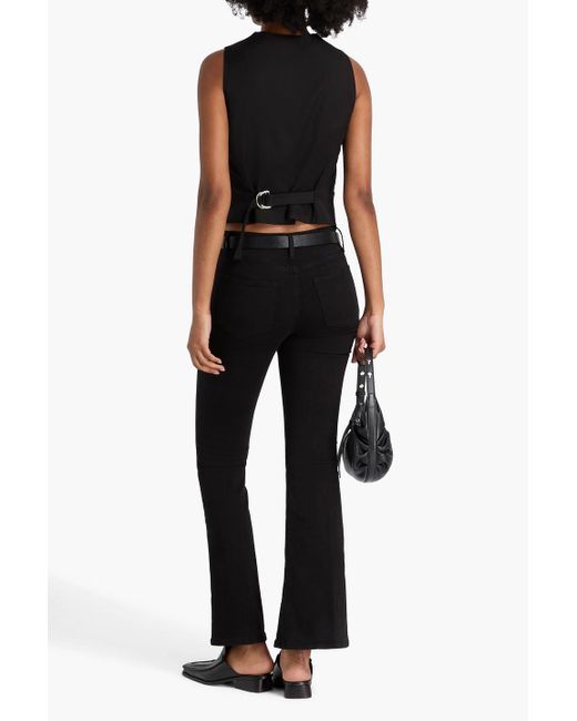 FRAME Black Le Pixie High-Rise Flared Jeans