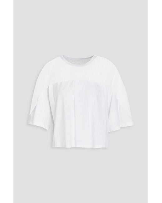 RED Valentino White Cotton-jersey And Corded Lace Top
