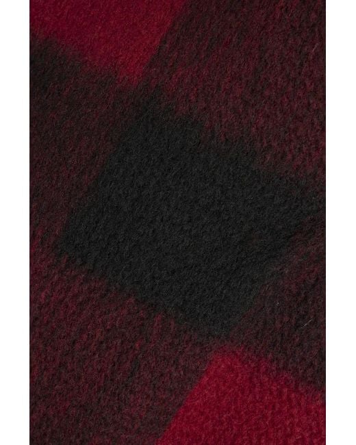 Holden Red Reversible Checked Flannel Half-zip Jacket