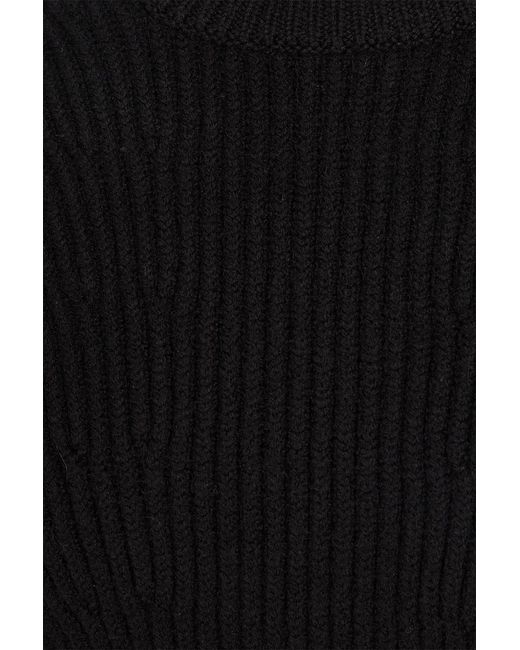 Jil Sander Black Ribbed Wool Sweater