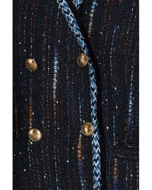 Sandro Blue Colobri doppelreihige jacke aus metallic-tweed