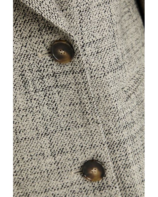 Stella McCartney Gray Double-breasted Wool-tweed Blazer