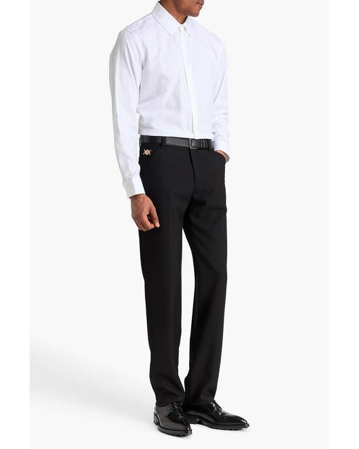 Versace Black Wool-Twill Pants for men
