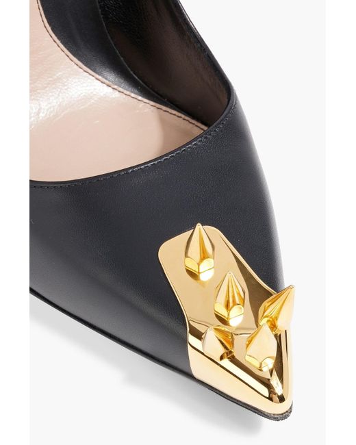Alexander McQueen Black Punk Stud Leather Pumps