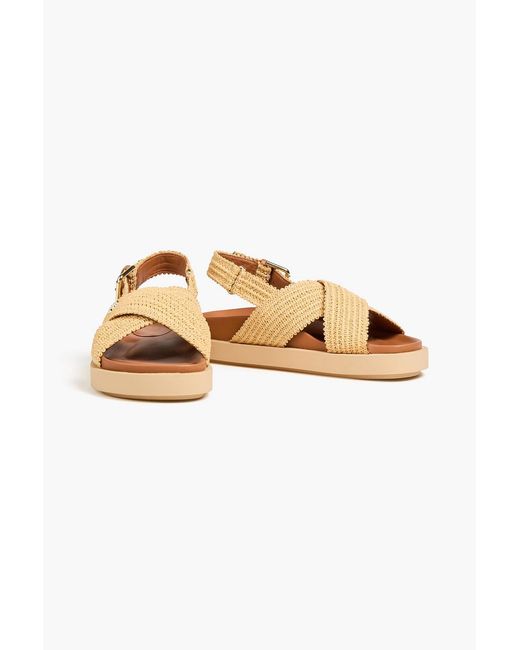 Maje Natural Raffia Slingback Sandals