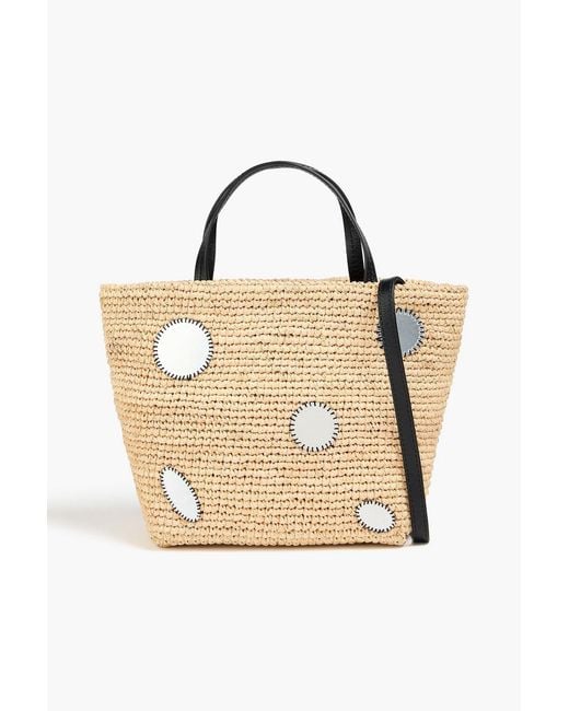 Sandro Natural Embellished Straw Tote