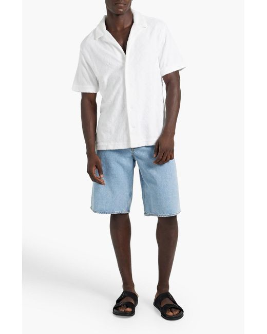 Frescobol Carioca White Roberto Cotton-terry Jacquard Shirt for men