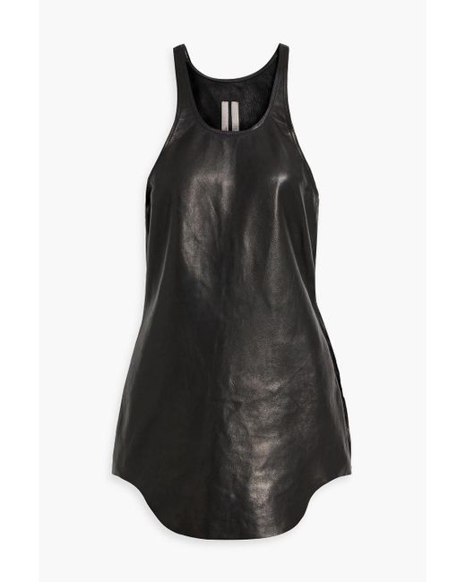 Rick Owens Black Tanktop aus leder