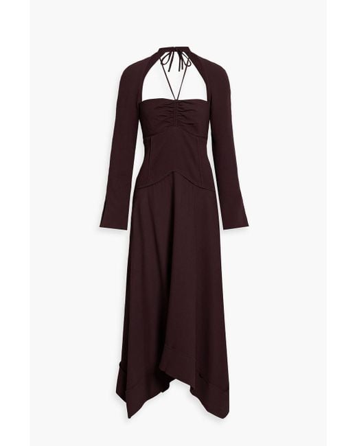 Jonathan Simkhai Synthetic Ruched Crepe Maxi Dress in Brown | Lyst Canada