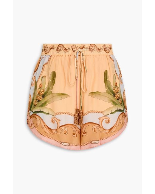 Farm Rio Natural Printed Georgette Shorts