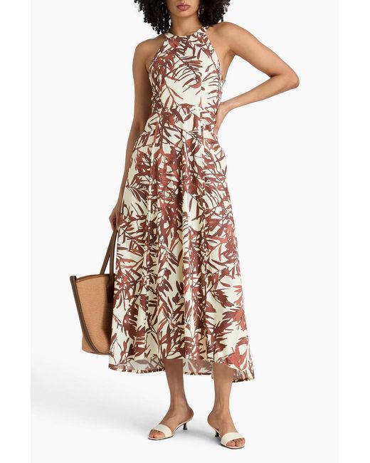 Brunello Cucinelli White Printed Cotton-Poplin Maxi Dress