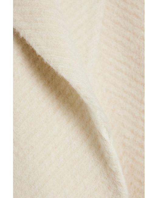 Theory Natural Clairene Herringbone Brushed Wool-felt Coat
