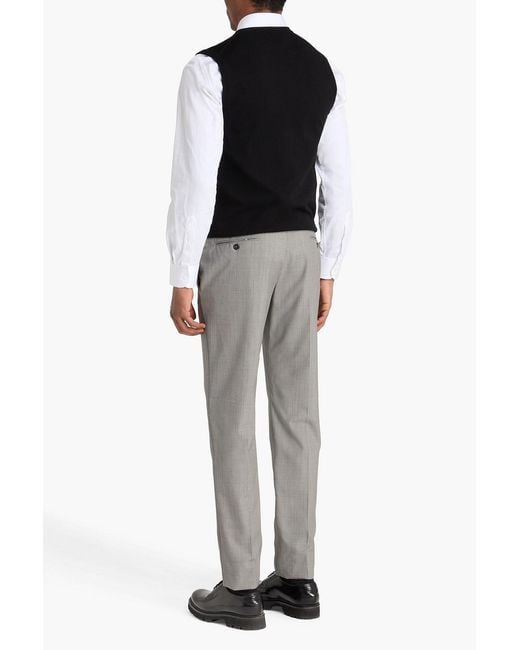 Dunhill Gray Houndstooth Wool And Silk-Blend Pants for men