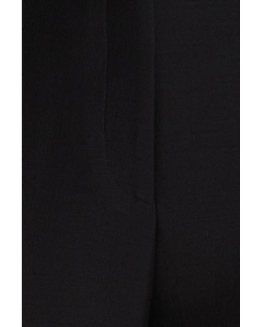 Valentino Garavani Black Cropped Wool And Silk-blend Crepe Straight-leg Pants