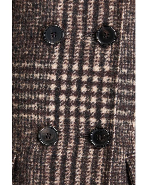 Dolce & Gabbana Black Double-Breasted Prince Of Wales Checked Wool-Blend Felt Jacket