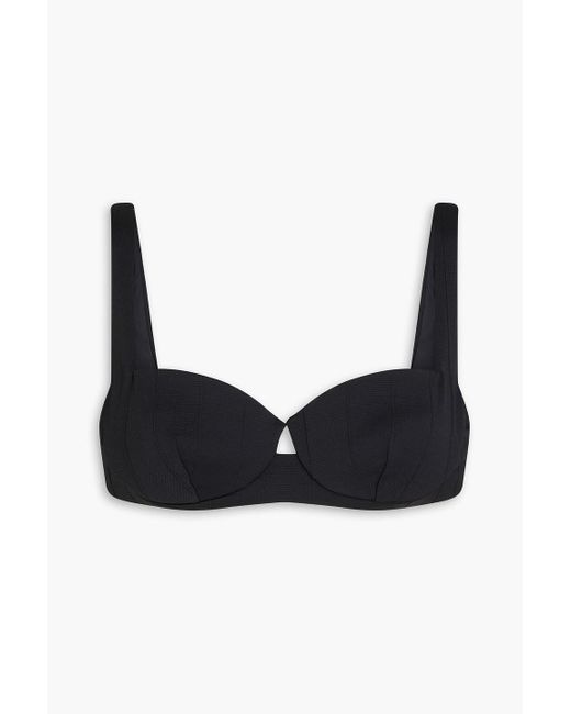 Onia Black Danica Ribbed Underwired Bikini Top