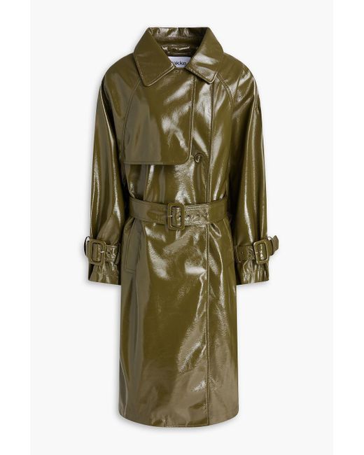 Jakke Green Winona Glossed Trench Coat
