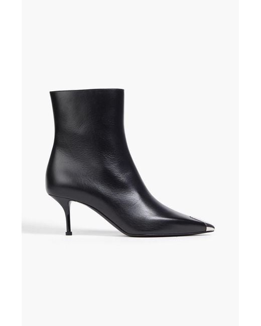 Alexander McQueen Black Leather Ankle Boots