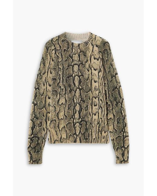 Dries Van Noten Multicolor Snake-Print Knitted Sweater