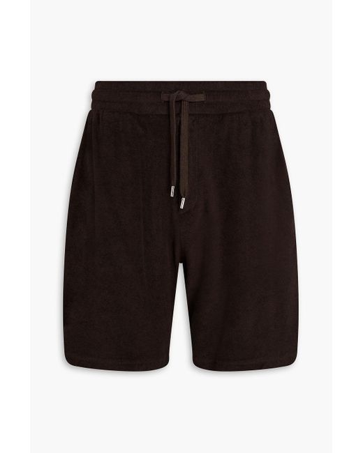 Frescobol Carioca Brown Augusto Cotton, Lyocell And Linen-blend Terry Shorts for men