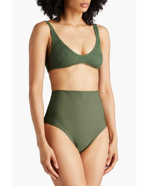 Zimmermann Green Polka-dot Bikini Top
