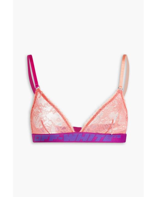 Off-White c/o Virgil Abloh Pink Stretch-lace Triangle Bra