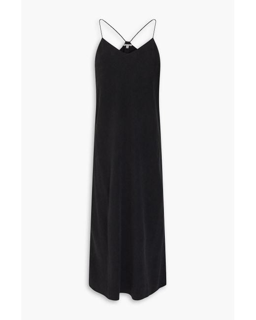 Alex Mill Black Alexis Washed Lyocell Midi Slip Dress