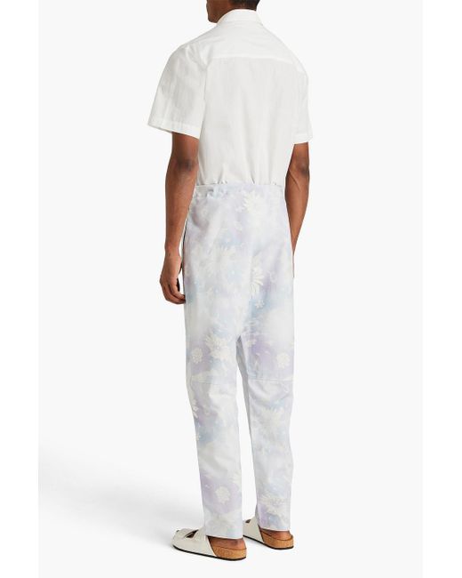 Jacquemus White Pigiami Floral-print Cotton-blend Pants for men