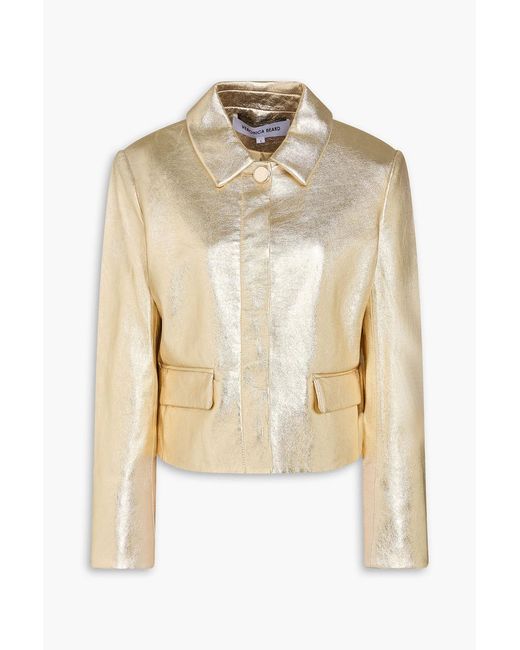 Veronica Beard Natural Imagen Leather Jacket